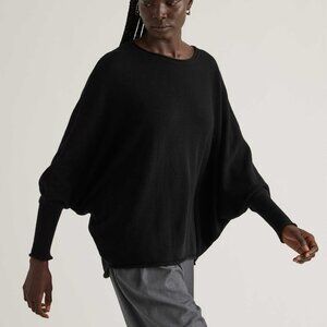NWT! Quince Mongolian Cashmere 2.0 Batwing Sweater, Black, Size L/XL